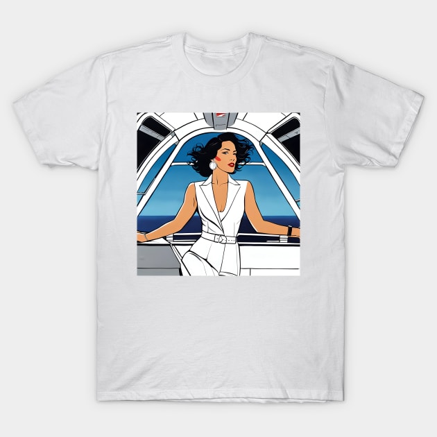 80s Glamour Airline QANTAS T-Shirt by SNAustralia